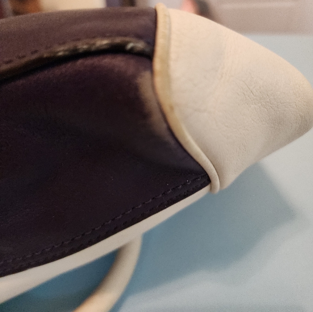 Used Coach tan, purple and yellow handbag - Picture 15 of 16